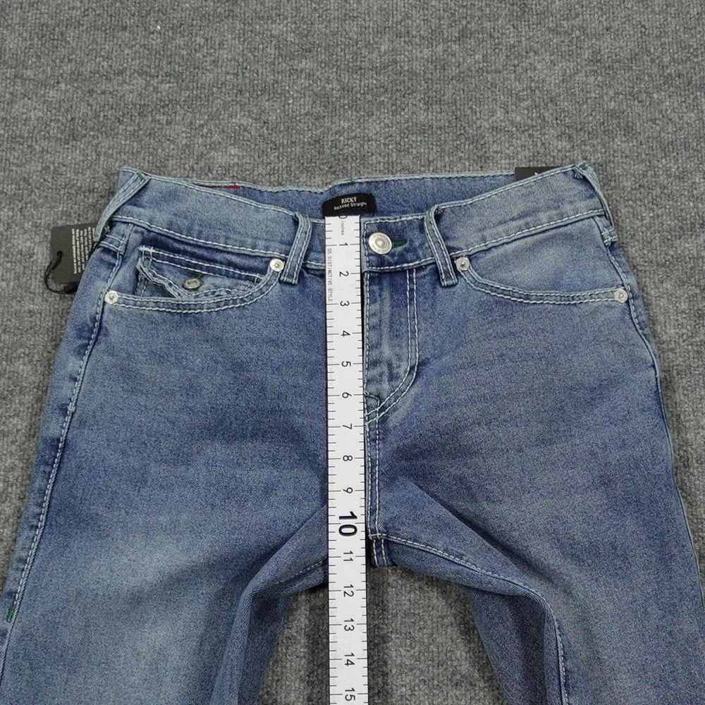 True Religion Jeans Men 30x34 Blue Ricky Relaxed Big T Flap Pocket Straight